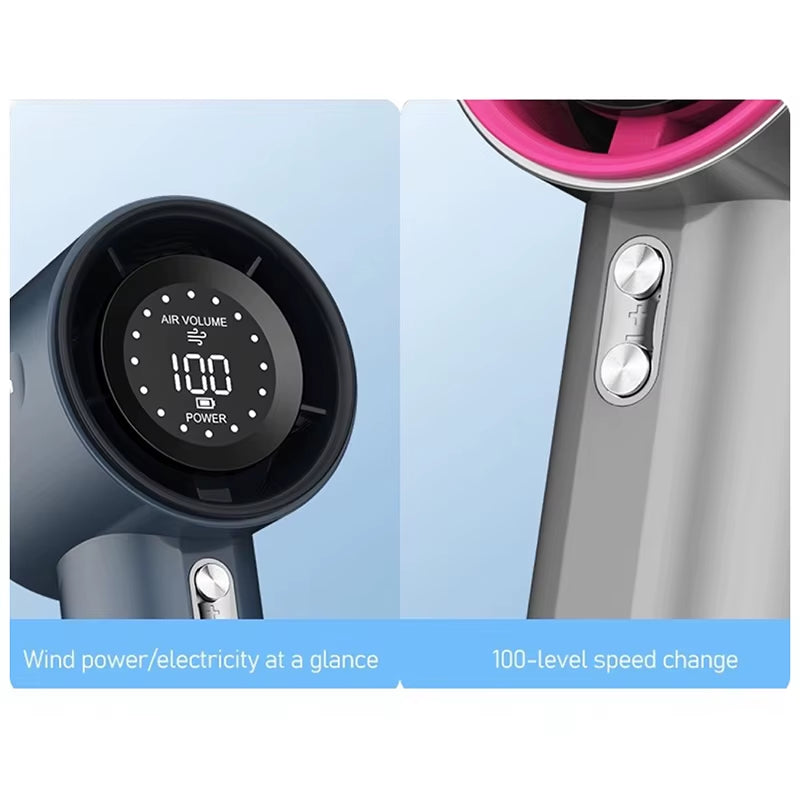 Handheld Small Fan Usb Charging 100 Levels Digital Display Rechargeable High-Speed Handheld Turbo Portable Violent Fan