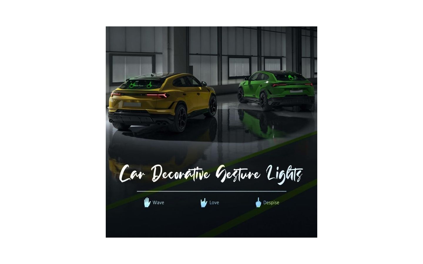 Car Gesture Light: LED Windshield Display, Express Driving Emotions