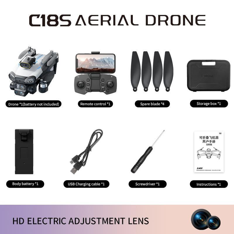 Aerial Drone F10 Pro 2025 GPS Positioning 4K UHD EIS Camera 5G Wifi FPV Brushless Motors Optical Flow Hover Intelligent Obstacle Avoidance Auto Return 360° Stunt Roll Two Batteries