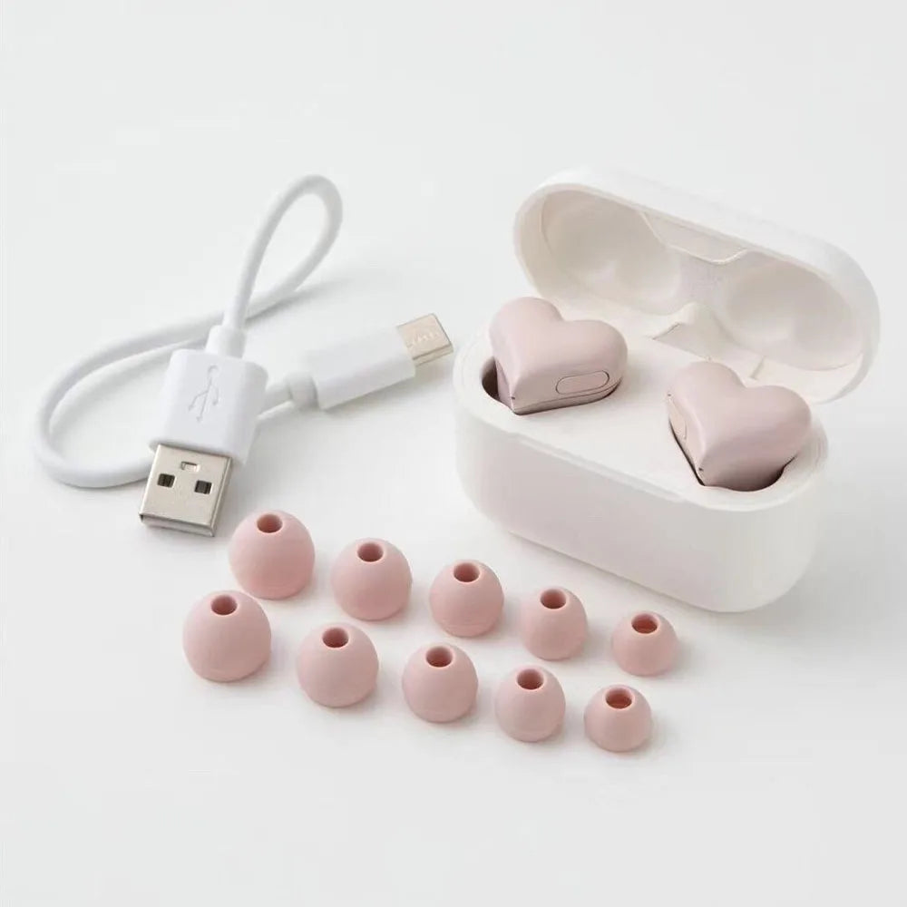 Heart-Shaped Bluetooth Earbuds: Wireless, High Quality