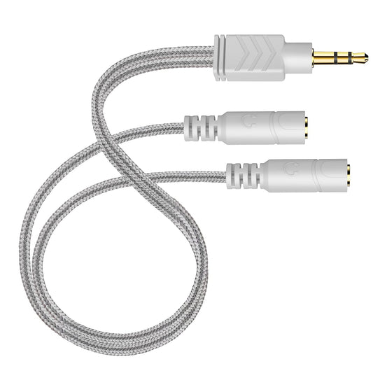Headphone Splitter, AUX Splitter Cable for Headset Knitted 3.5Mm Splitter 2-Way Audio Splitter Stereo Audio Y Cable Produces Equal Audio Output for Headphones Earphones Speakers Joy Series