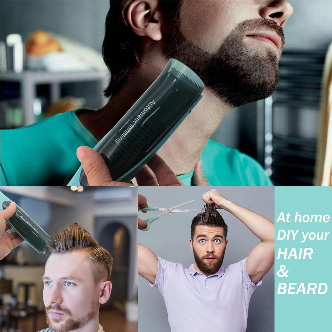 Cordless Vacuum Hair Clipper for Baby,Wireless Beard & Hair Trimmer,Rechargeable Waterproof Home Haircut Kit Kids & Men, Automatic Hair Suction, with Professional Hair Scissors