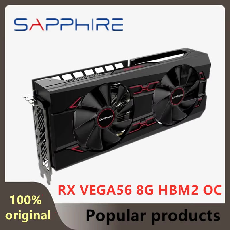 RX VEGA 56 8G HBM2 OC Graphics Card GPU Radeon RX VEGA56 HBM2 Video Cards Desktop PC AMD Computer Game 2048Bit HDMI
