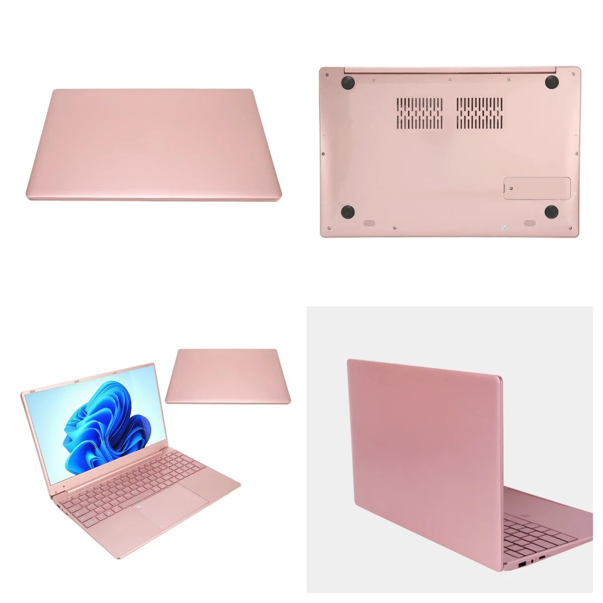 15.6" Pink Laptop Windows 11 Pro Office 2024 Intel Celeron ADL-N5095, 16GB RAM, 1TB SSD, Ultra-Thin and Lightweight Student Notebook PC Computer for Work, Backlit Keyboard, Wifi 5, BT 5.0