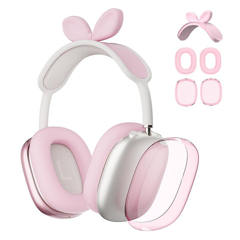 Cute Bunny Ear Silicone Case & Ear Cup Covers for AirPods Max