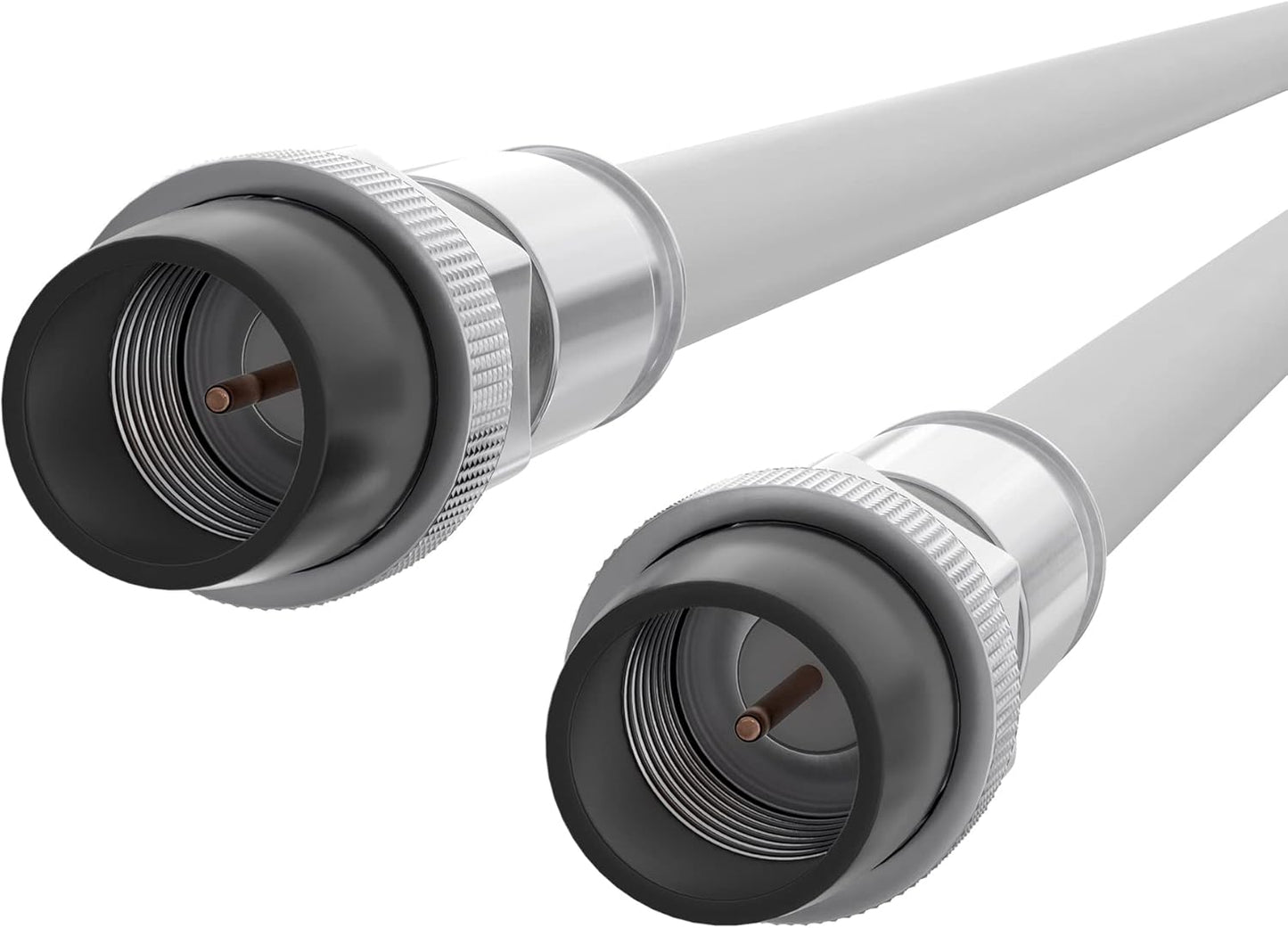 75' Feet, White RG6 Coaxial Cable with Rubber Booted - Weather Proof Indoor/Outdoor Rated Connectors, F81 / RF, Digital Coax for CATV, Antenna, Internet, Satellite, and More