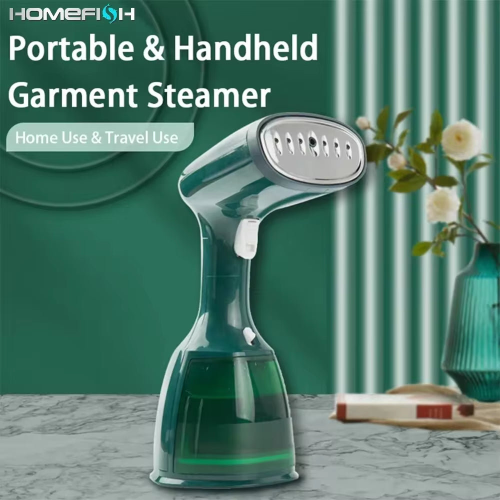 Powerful 1500W Handheld Fabric Steamer: 20 Second Heat-Up, 7 Holes, 280ml