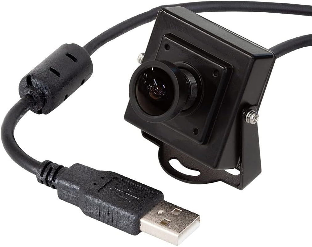 16MP Wide Angle USB Camera with Metal Case, 1/2.8" CMOS IMX298 Mini UVC USB2.0 4K Video Webcam with Microphone, with 3.3Ft/1M Cable for Laptop