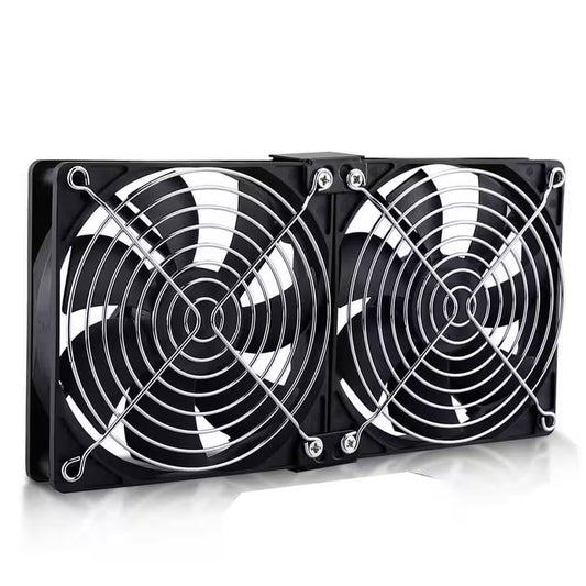 Big Airflow 2 X 120 Mm 240 Mm Computer Fan with AC Plug Cabinet Fan 110-Volt 240-Volt AC Power Supply