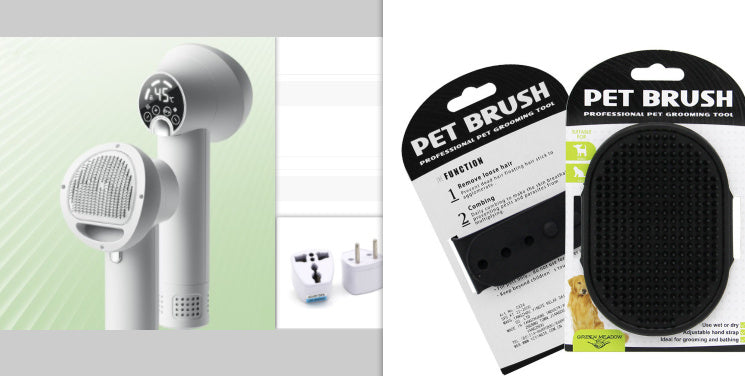 Smart Pet Hair Dryer - Silent Grooming Blow Dryer with Comb for Dogs & Cats (Safe & Gentle)