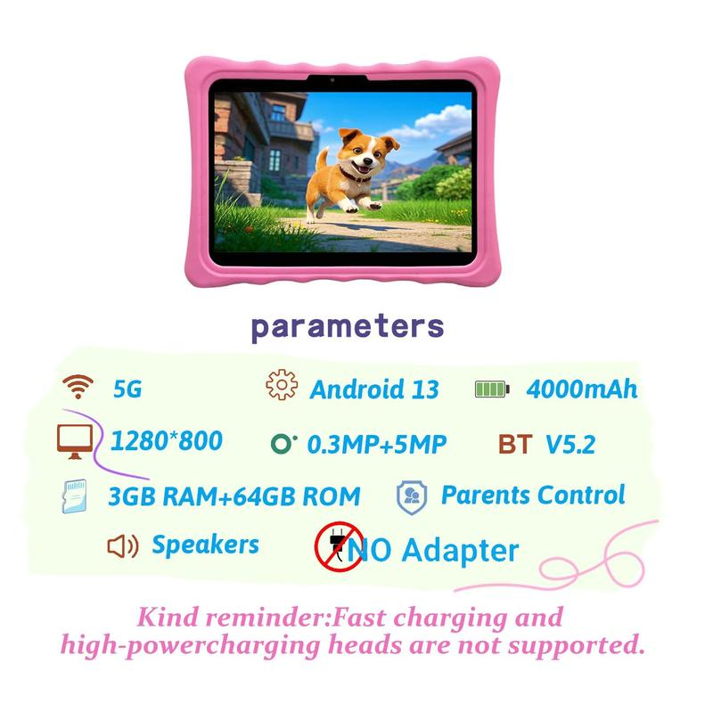 Safe & Educational 10.1" Tablet for Kids: Parental Controls, WiFi & Bluetooth