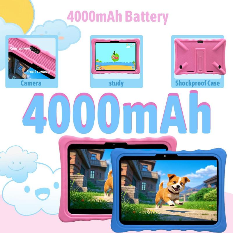 Safe & Educational 10.1" Tablet for Kids: Parental Controls, WiFi & Bluetooth