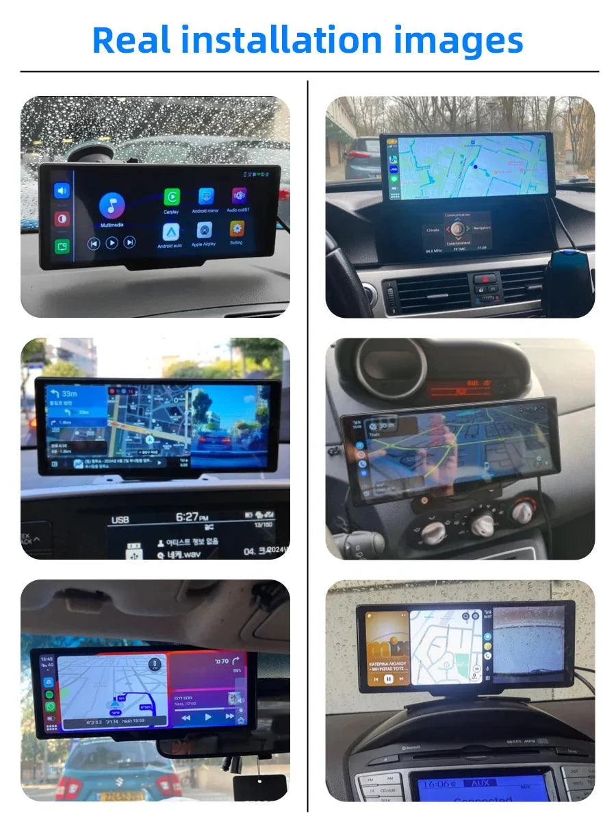 4K Dash Cam Mirror - 10.26" Display with Wireless Carplay/Android Auto GPS