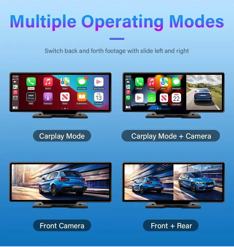 4K Dash Cam Mirror - 10.26" Display with Wireless Carplay/Android Auto GPS