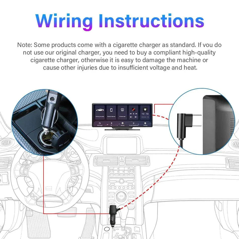 4K Dash Cam Mirror - 10.26" Display with Wireless Carplay/Android Auto GPS