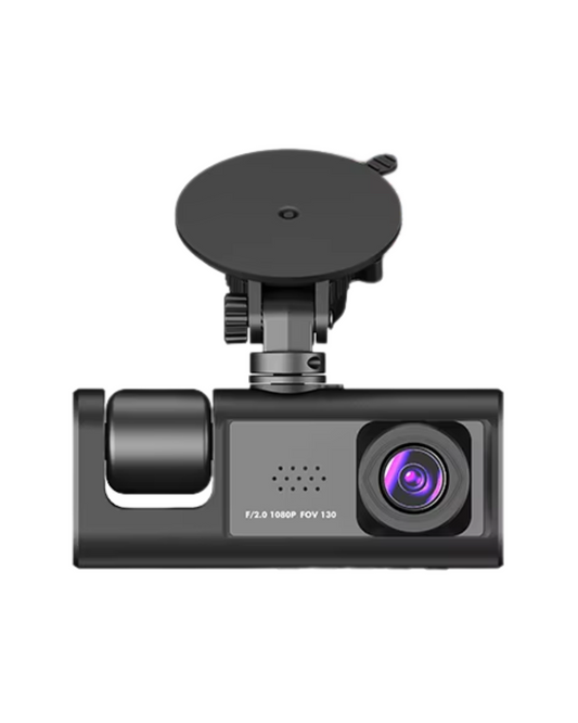 3-Camera Dash Cam - 1080P WiFi DVR with Front/Rear Night Vision