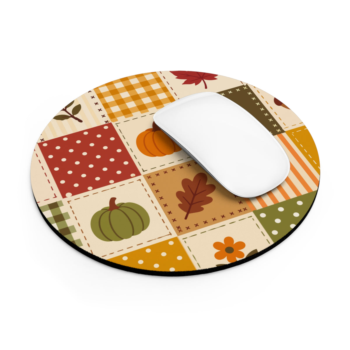 Round Mouse Pad – Harvest Stitch