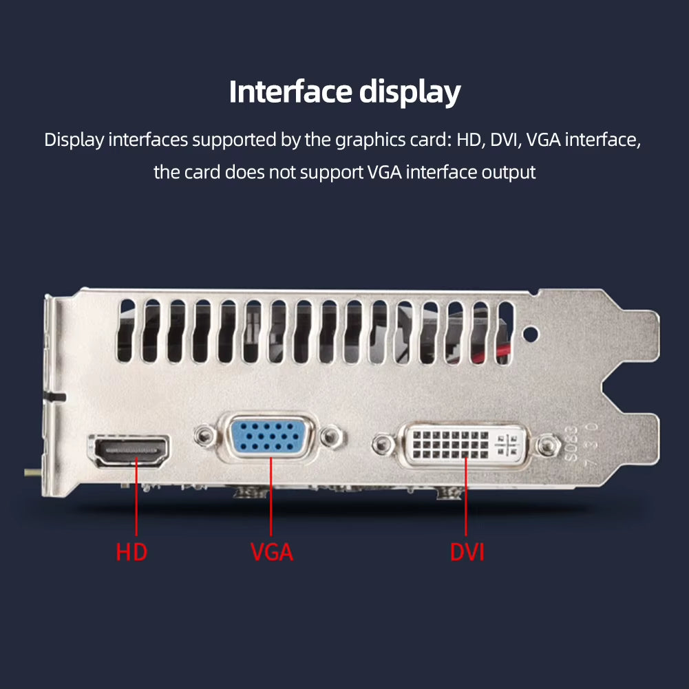 GT730 Graphics Card HD+VGA+DVI DDR3 4GB Low Profile Graphics Card PCI-E2.016X Gaming Graphics Card 128 Bit with Cooling Fan