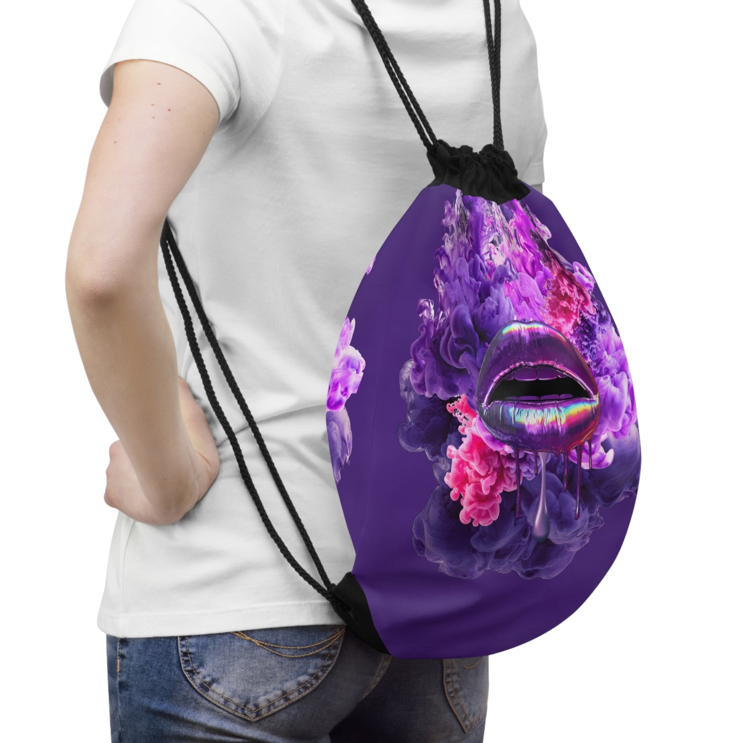 Drawstring Bag – Purple Haze Lips