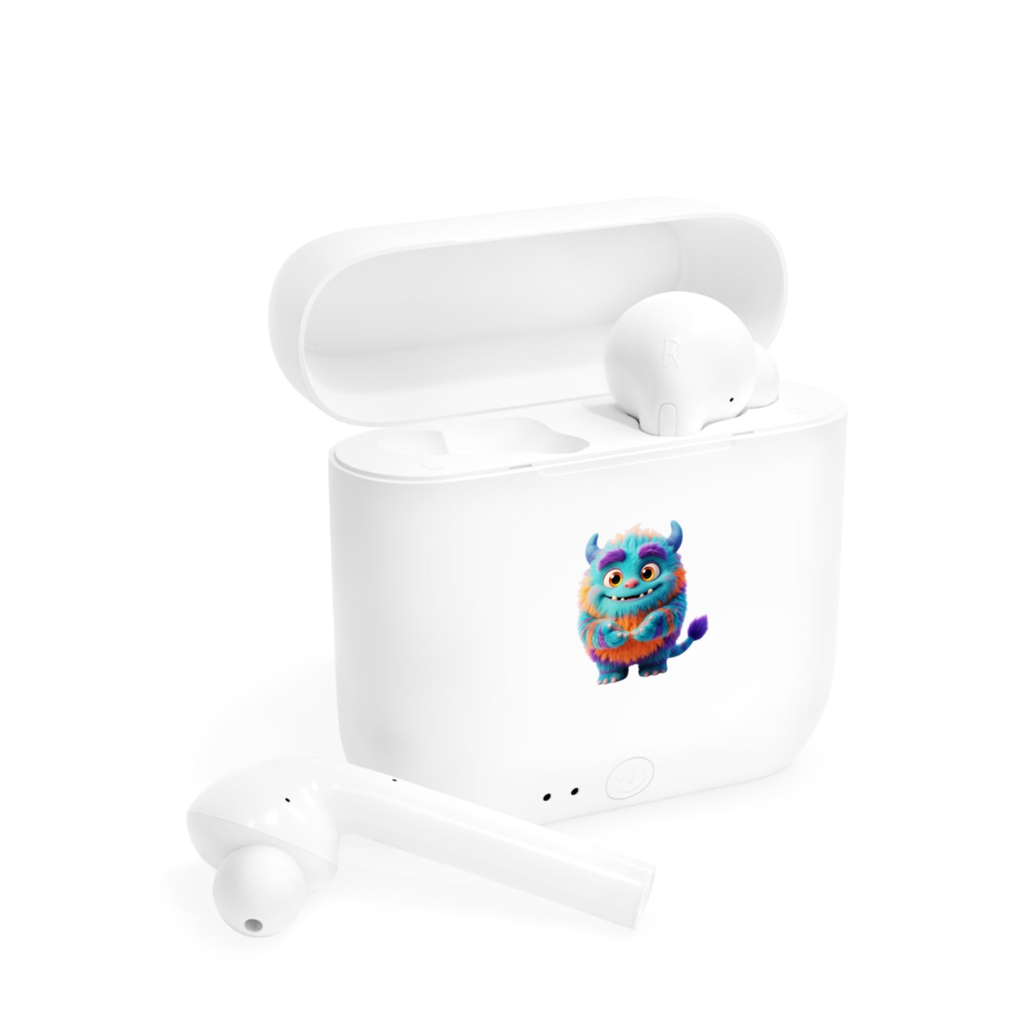 Cute Fuzzy Monster Wireless Earbuds Case — Colorful Cartoon Monster Charging Case