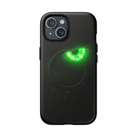 Protective Magnetic Phone Case – Neon Green Monster Eyes