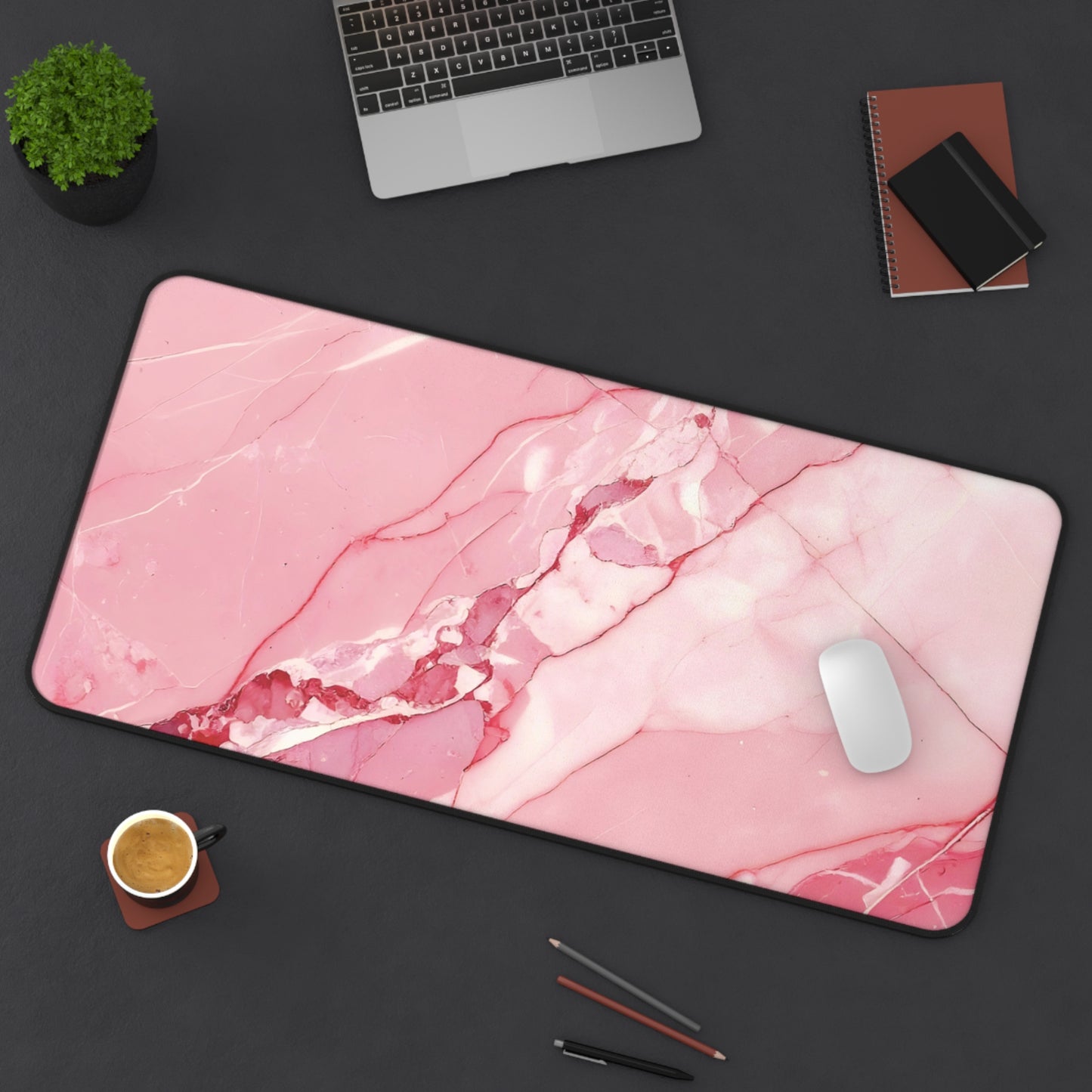 Neoprene Desk Mat – Pink Agate