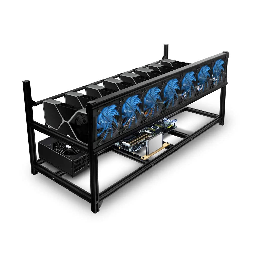 Bitcoin Miner Rig Case with 6 or 8 GPU Mining Stackable Frame