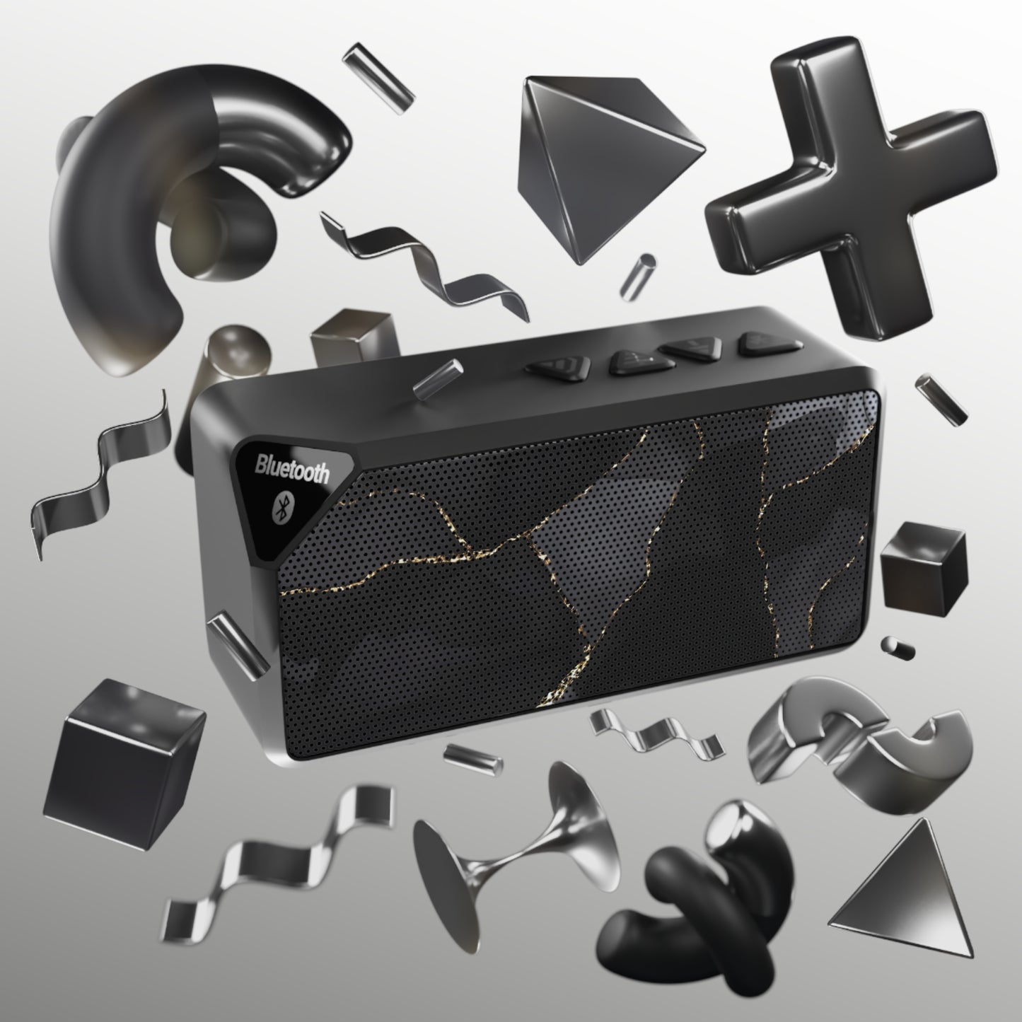 Portable Bluetooth Speaker – Obsidian Vein