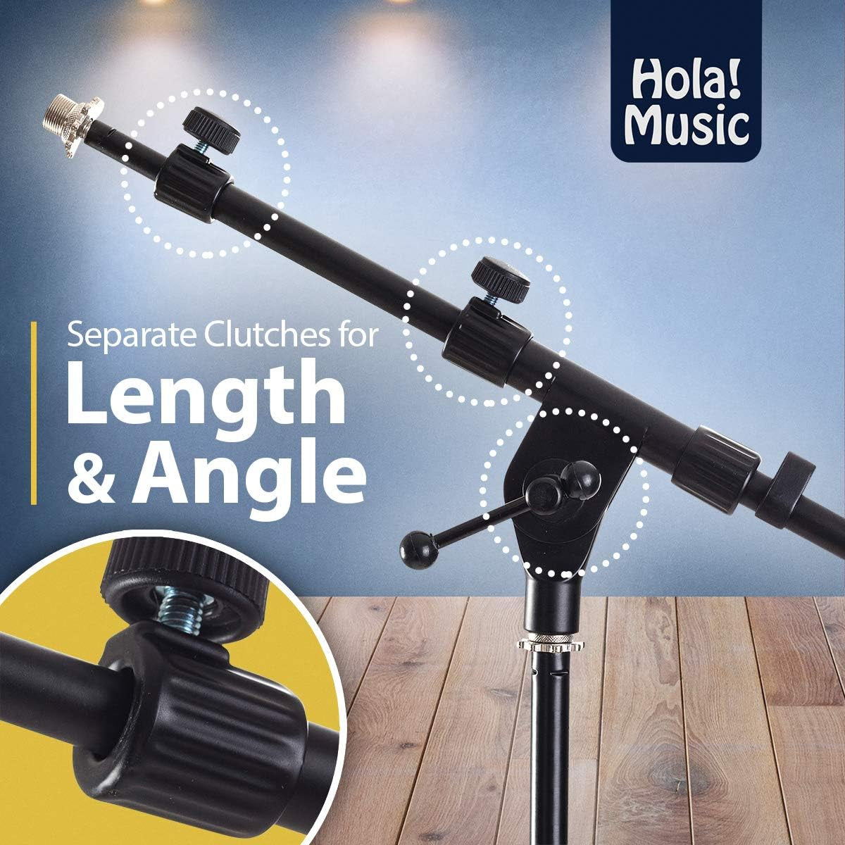 Mic Stand W/Adjustable Height for Home, Studio, Office or Stage Use – Weighted Base