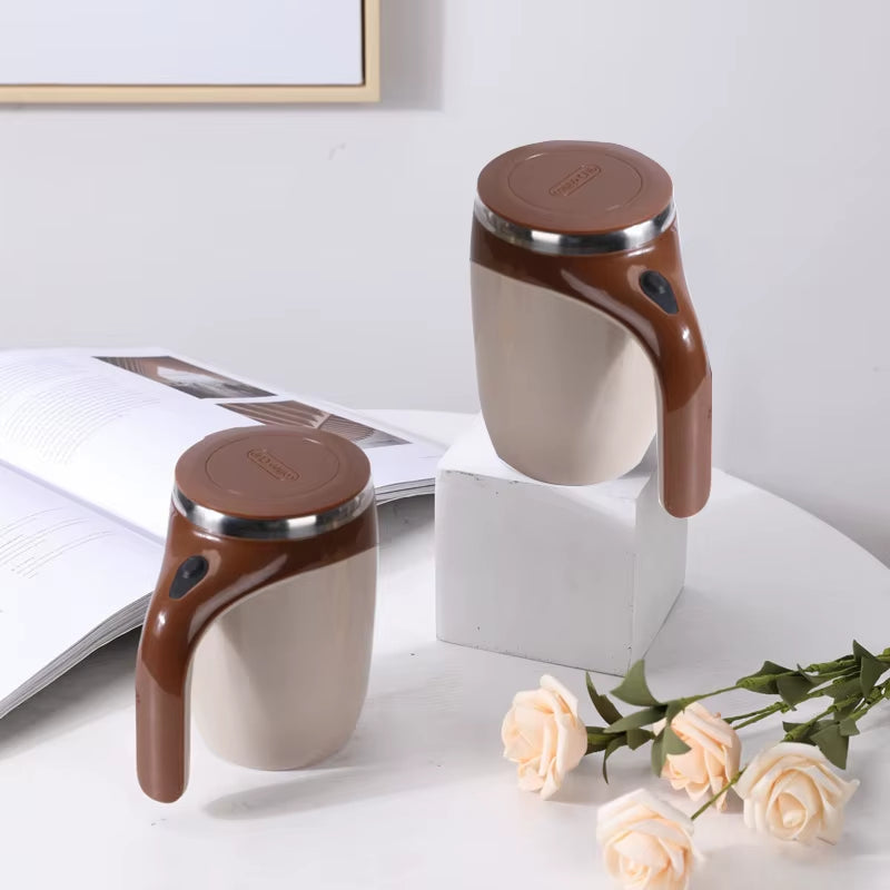Smart Auto-Stirring Coffee Cup | Electric Magnetic Milk & Beverage Mixer | 304 Stainless Steel Design