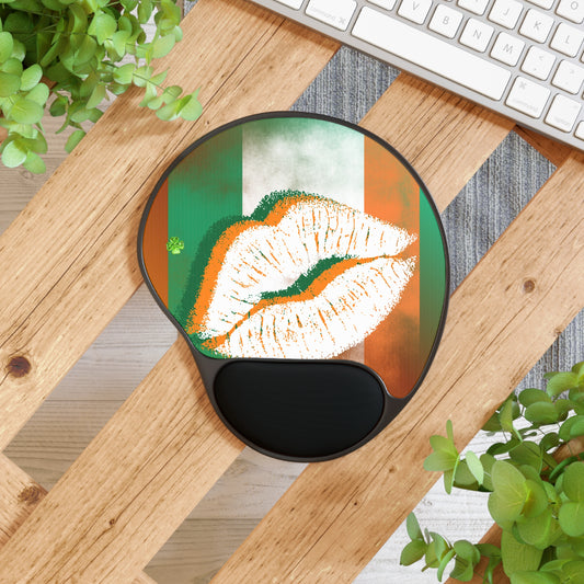 Ergonomic Mouse Pad with Wrist Rest – Irish Lip St. Patrick's Day Design