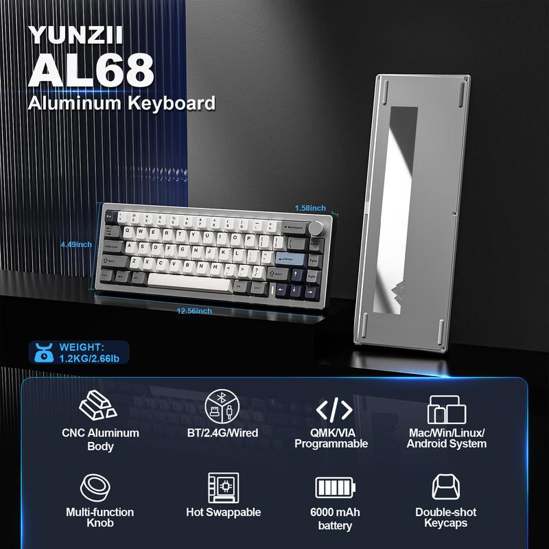 YUNZII AL68 60% Wireless Mechanical Keyboard