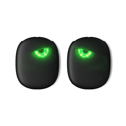 Headphone Ear Cup Covers – Neon Green Monster Eyes