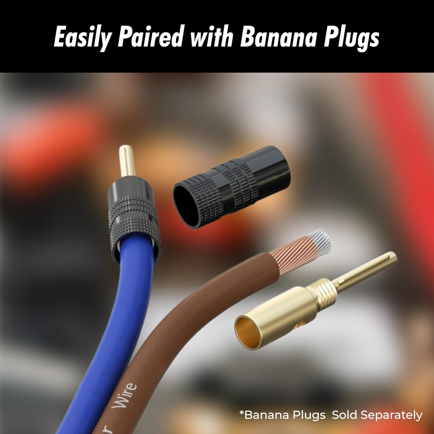 14 AWG Speaker Wire Cable - 100 Ft True Spec for Car Audio & Home Theater