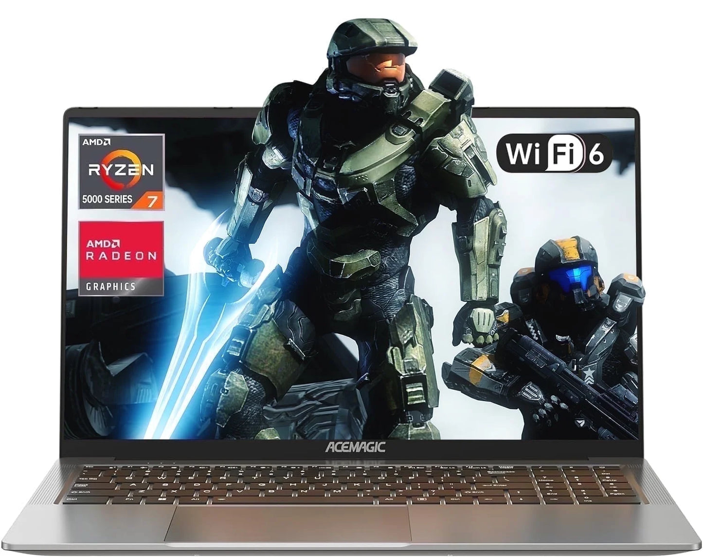 Laptop 16.1 FHD Gaming Laptop, AMD Ryzen 7 5700U, 16GB RAM, 512GB SSD, Windows 11 Pro, Graphite, Wifi 6, Backlit KB, Gray