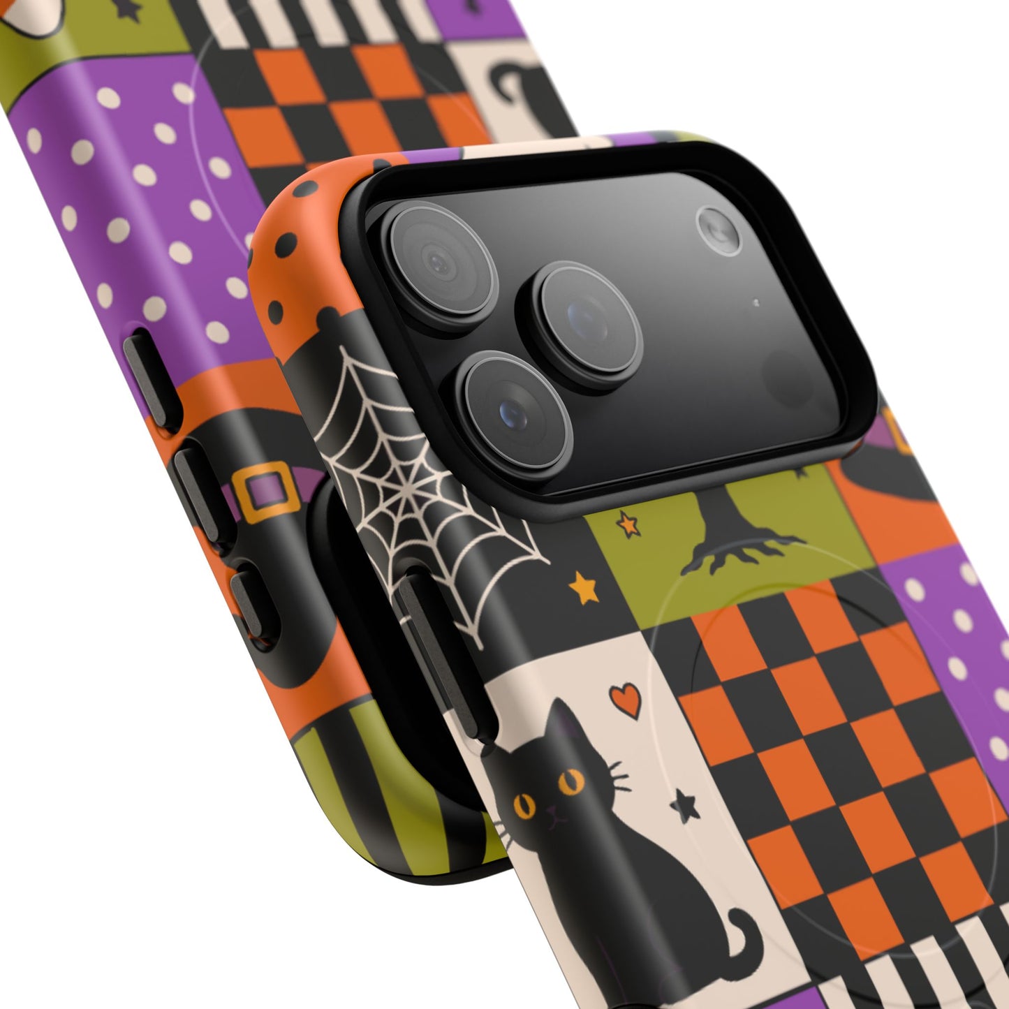 Protective Magnetic Phone Case – Spooky Patchwork