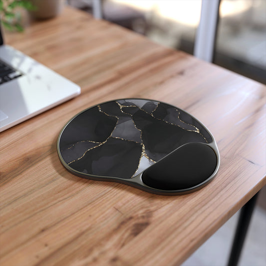 Ergonomic Mouse Pad with Wrist Rest – Obsidian Vein