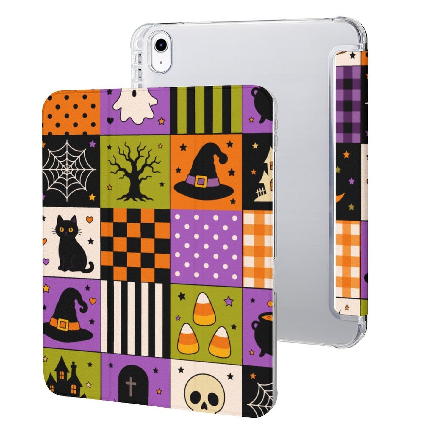 Tablet Case with Pencil Holder – Spooky Patchwork