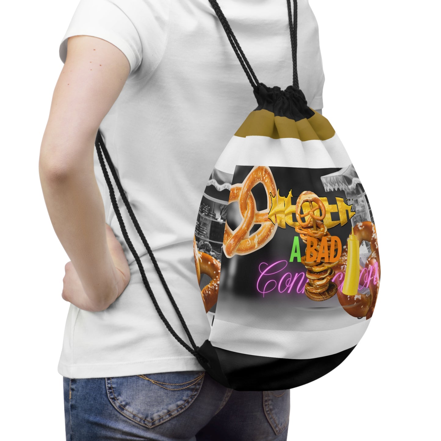 Drawstring Bag – Never a Bad Connection Pretzel Stack