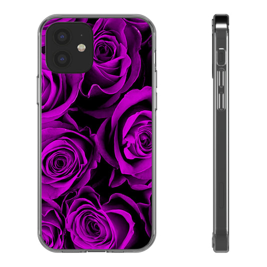 Clear Phone Case – Amethyst Roses