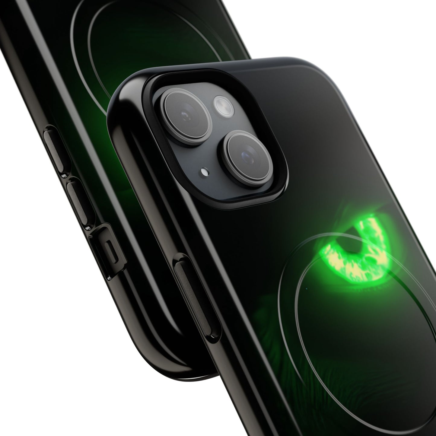 Protective Magnetic Phone Case – Neon Green Monster Eyes