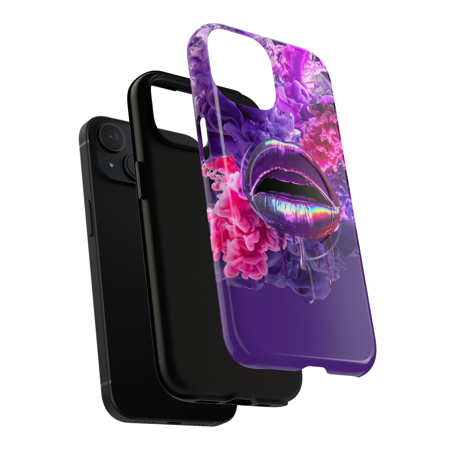 Protective Magnetic Phone Case – Purple Haze Lips