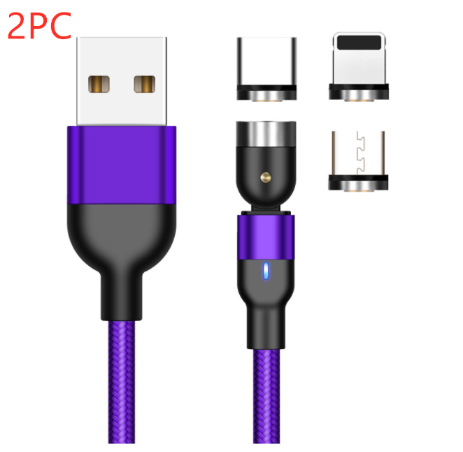 Cable de carga USB magnético giratorio de 360° - Cargador compatible con varios dispositivos