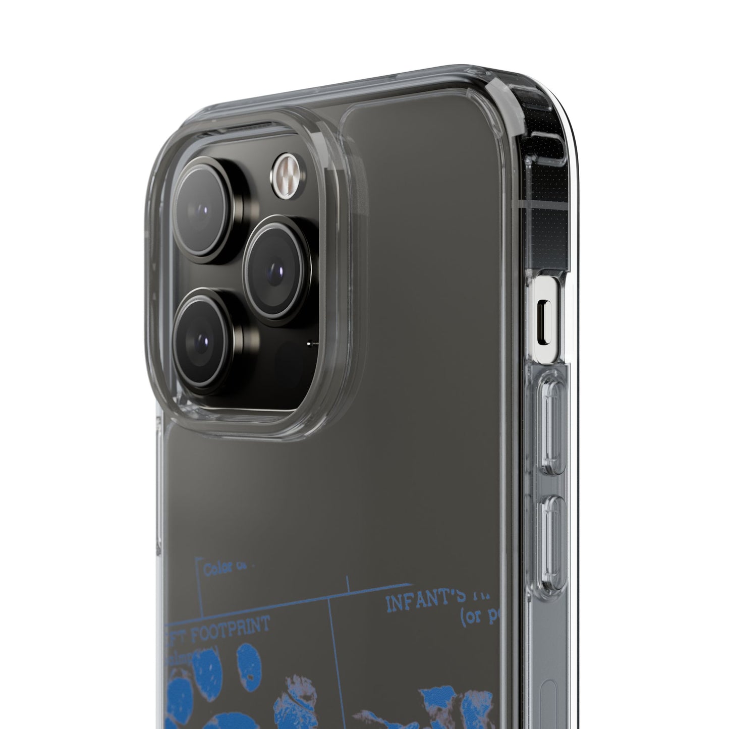 Clear Phone Case – Mom’s Little Blue Footprints