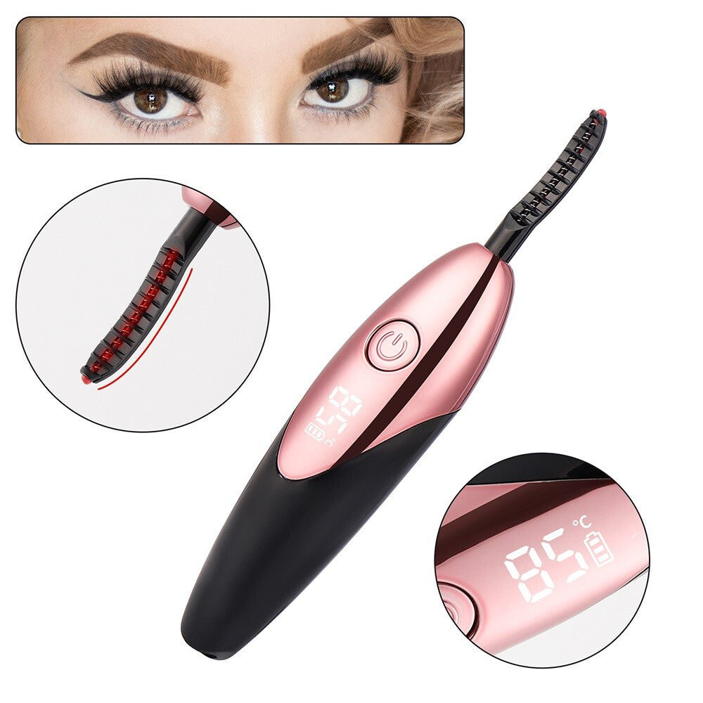 Mini Electric Heated Eyelash Curler Long Lasting Quick Heating Eyelash Brush