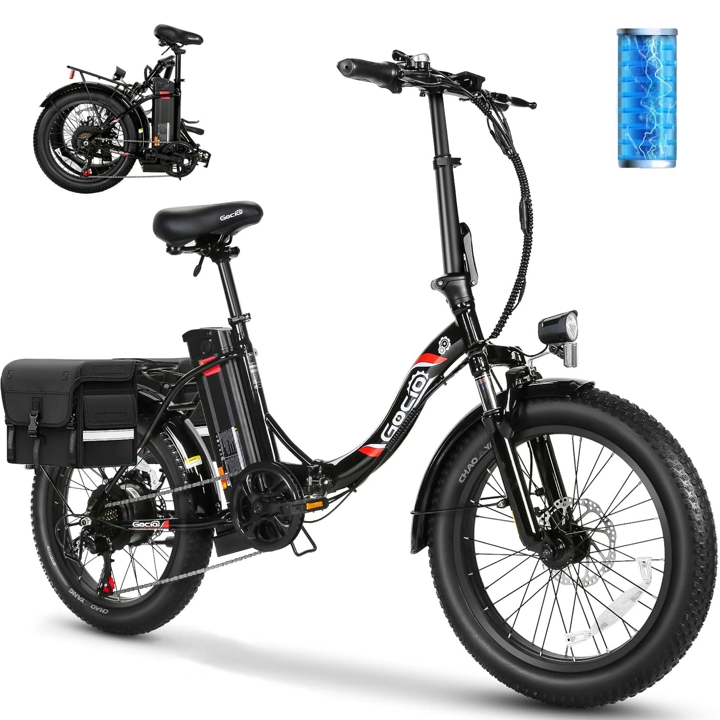 500W Fat Tire Electric Bike: 48V 10.4Ah, 20" Foldable