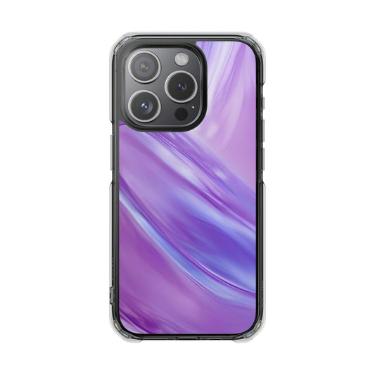 Clear Magnetic Phone Case – Lavender Wave