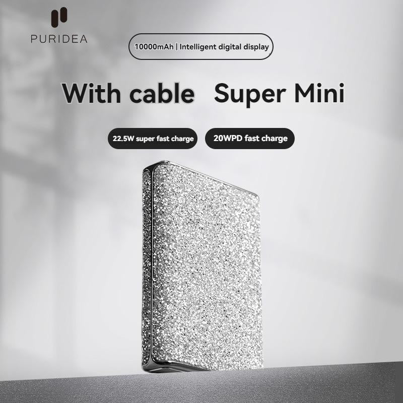10000mAh Bling Portable Charger: USB-C Cable, iPhone & Android Compatible