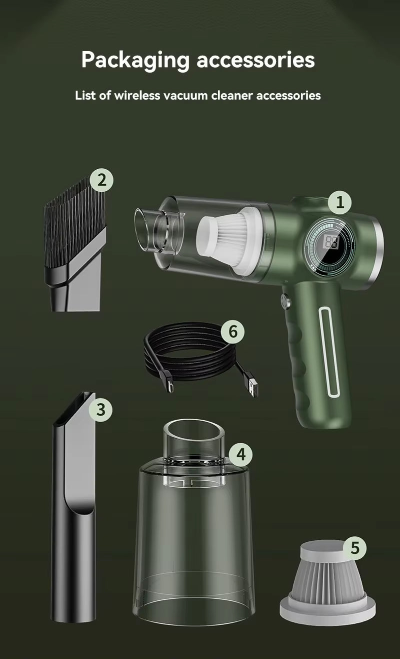 98000Pa Cordless Handheld Vacuum: Wet/Dry, High Power, Car & Home Use