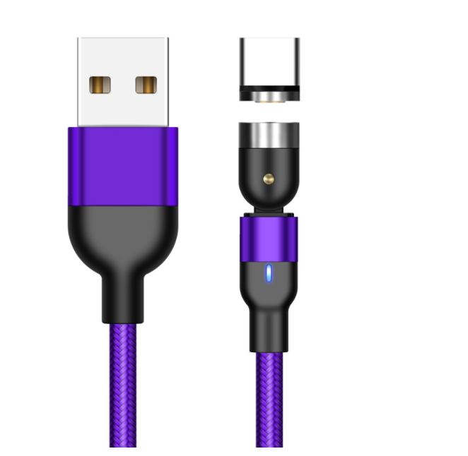 Cable de carga USB magnético giratorio de 360° - Cargador compatible con varios dispositivos